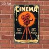 Vintage Cinema Metal Wall Art  Retro Movie Decor Sign with Film Reel  Tripod Design Iron IndoorOutdoor Hanging Plaque   ES