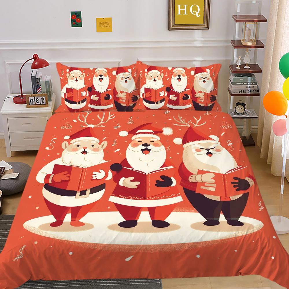 3D Christmas Printing Bed Set Cover King Size Polyester Bedding Set Boy Kid High Quality Bed Clothes