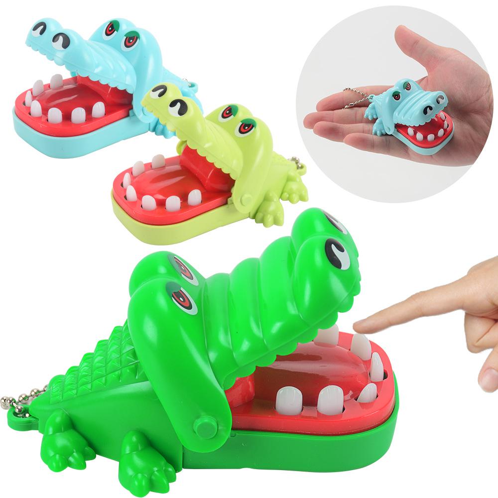 Children's Crocodile Bite Finger Toy Keychain - Cartoon Mini Game Pendant
