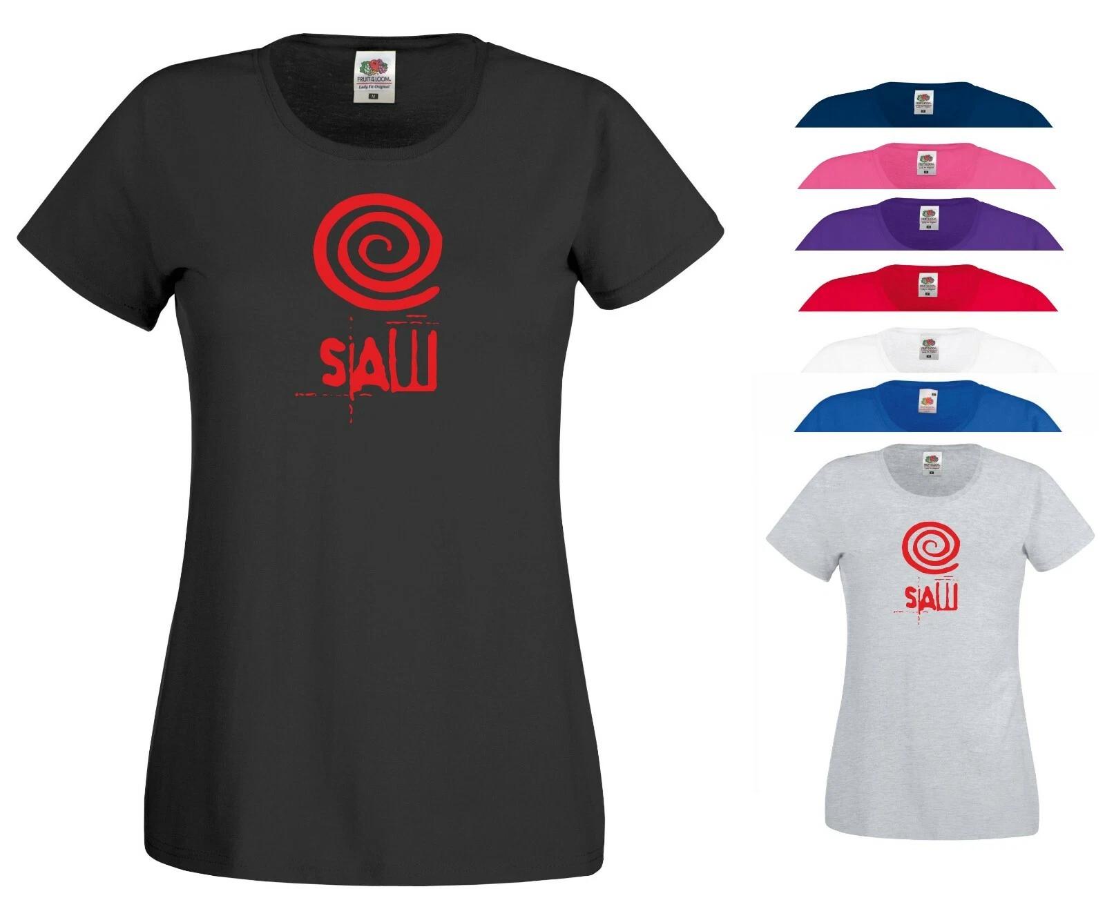 

Saw T Shirt Spiral Jigsaw Horror Scary Movie Fans Halloween Gift Women Tee Top M