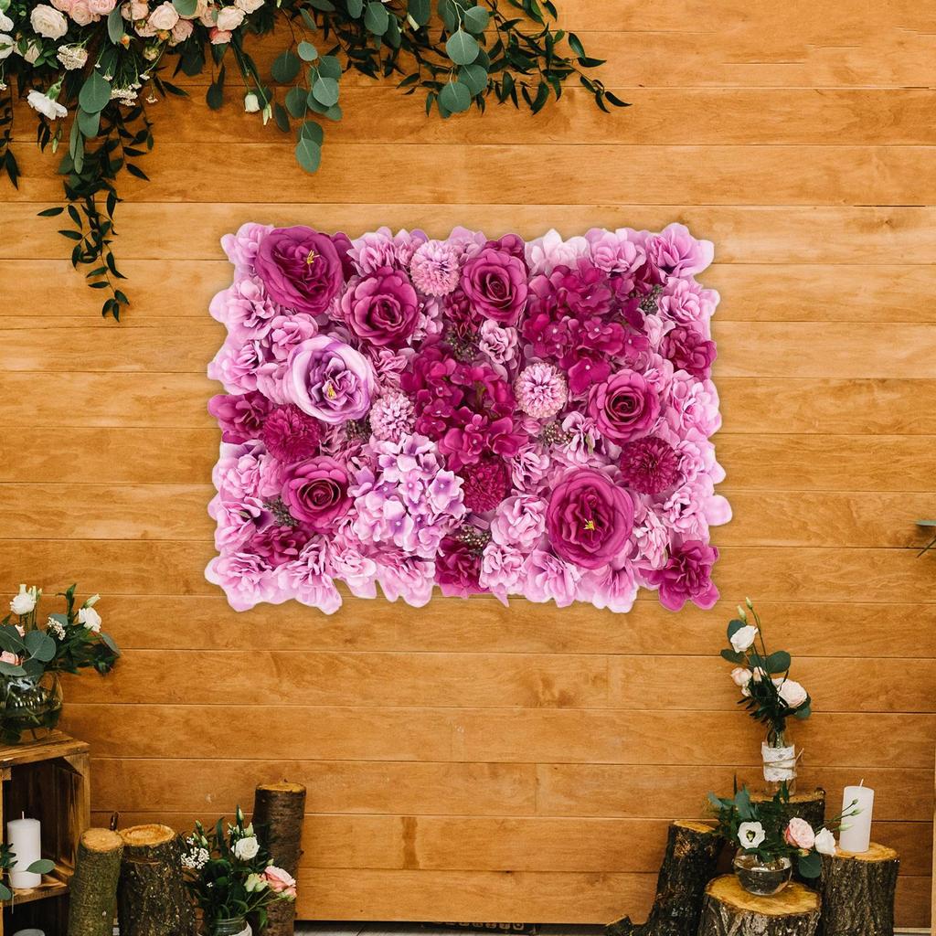 Pannello di Fiori Artificiali Sfondo Decorazione San Valentino per la Casa Composizione Rosa