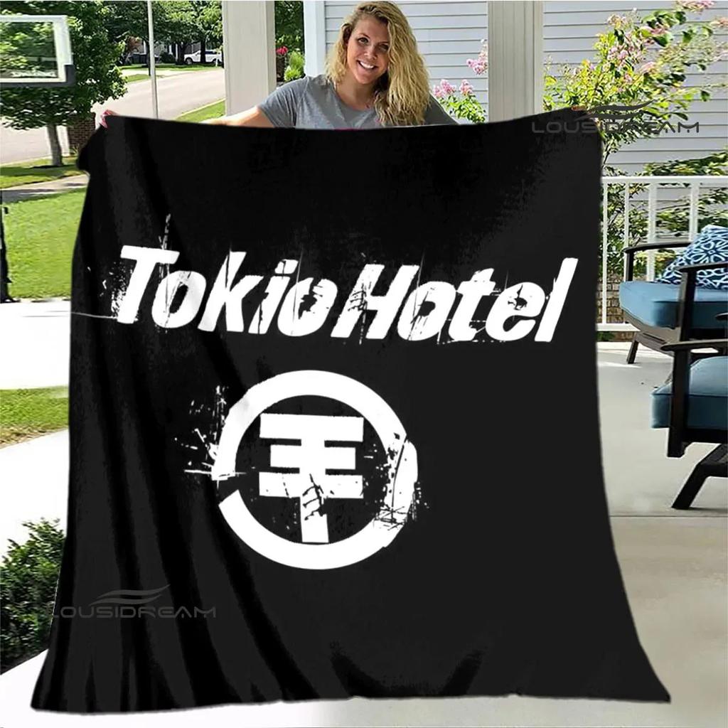 Coperta stampata della band Tokio Hotel Coperta calda per bambini Coperta in flanella morbida e accogliente Coperta per divano letto Coperta da viaggio Regalo di compleanno