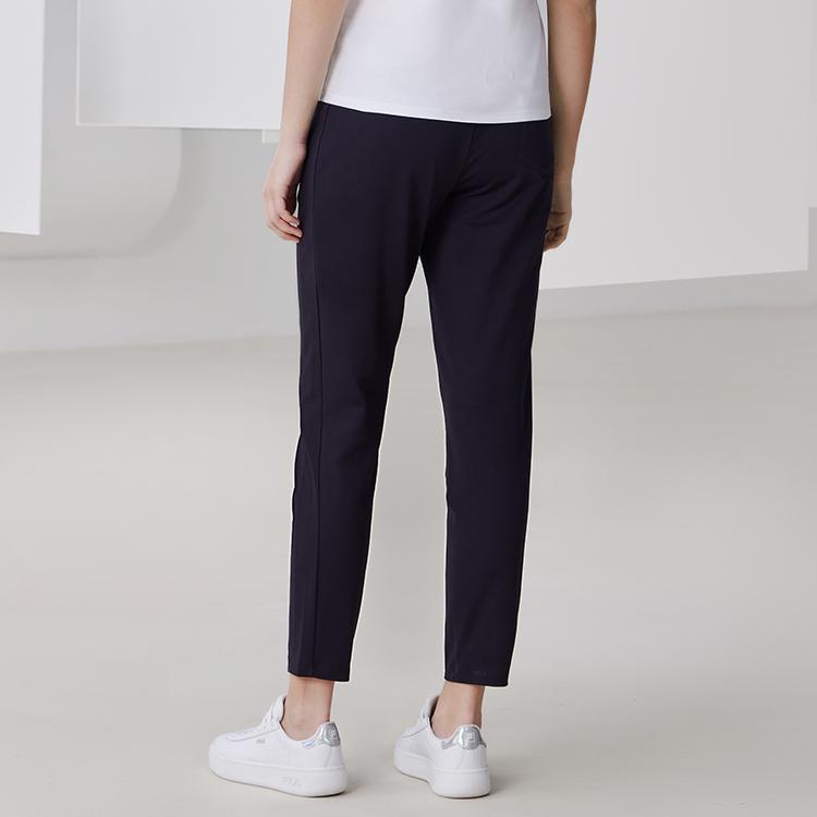 FILA Embroidered Logo Straight Leg Breathable Knitted Sports Pants Women bottoms Legendary-Blue F11W128604F-NV