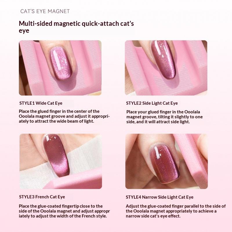 Cat Eye Magnetic Nail Tool French Hollow Style Rustproof Durable Strong Adsorption Manicure Accessory for Home Salon Nail Art