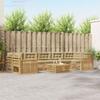 Outdoor Sofa Set 8 Pieces White and Beige Solid Acacia Wood