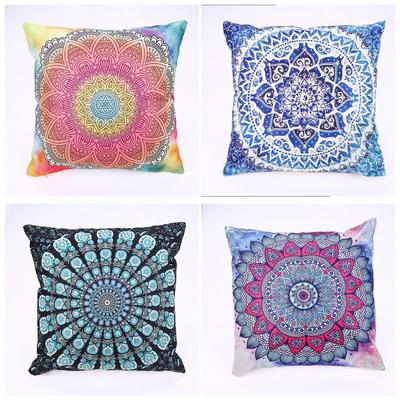 Subcontinental Ethnic Mandala Linen Pillowcase Sofa Cushion Cover Home Decor for Your Throw
