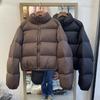 Women's Autumn And Winter Short High Waisted Thickened Down Jacket Stand Up Collar Jacket