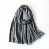 Contrast Scarf Shawl Wrap for Women Men, Lightweight Crinkled Fringe Layer with Soft Airy Texture for Commuting Travel