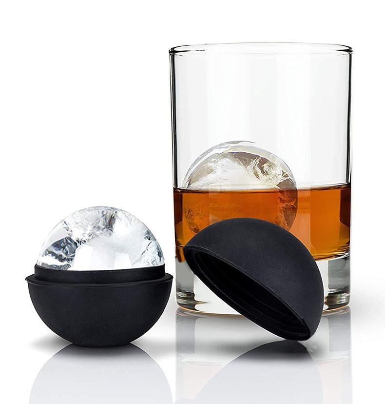 Hot Bar Round Silicone Mold Household Whiskey Ice Tray With Lid Large Spherical
