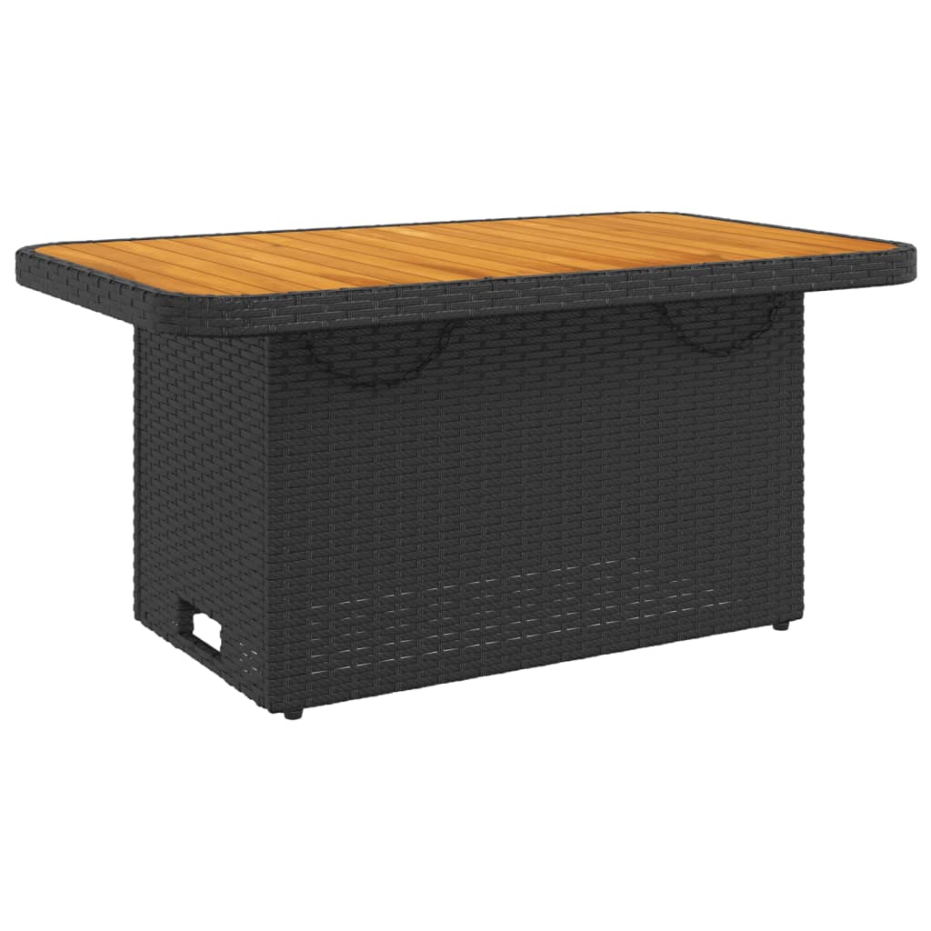 2 Piece Outdoor Dining Set with Cushions Black Poly Rattan