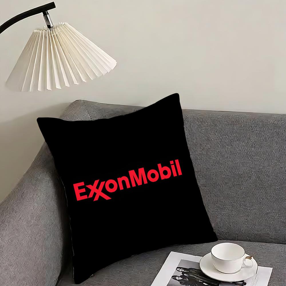 ExxonMobil Cushion Cover Reversible Plush Pillow Cover – For car, sofa, bedroom, perfect as a gift.