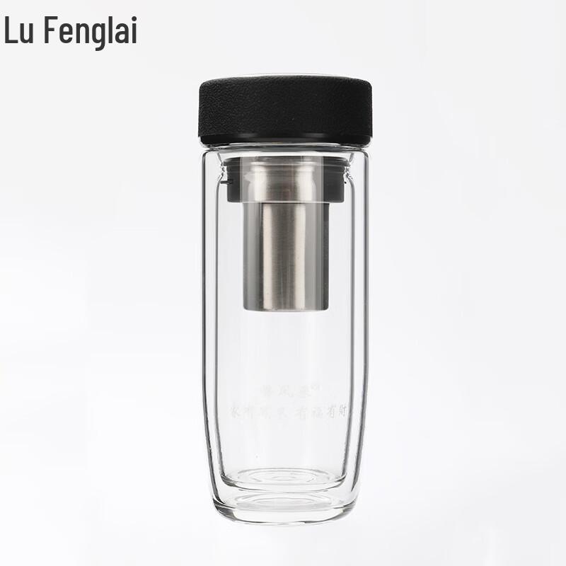 300ml Double-Wall Borosilicate Glass Mug with Lid