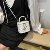 New Niche Design Heavy Industry Embroidery Silver Ball Small Cosmetic Bag Portable Shoulder Messenger Women's Bag