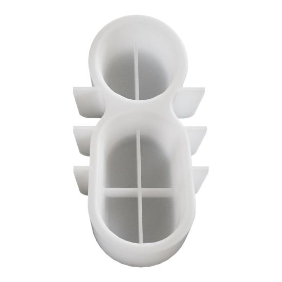 Double-mouth Storage Cup Mold Jewelry Candy Makeup Brushes Silicone Storage Cup Mold Oval Bowl Mold for Resin Crafts