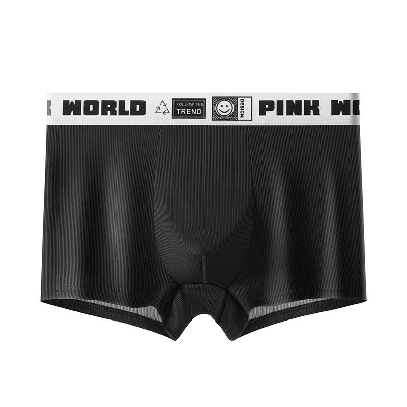 "Men's Summer Ice Silk Cotton Boxer Shorts - Breathable, Trendy, Large Sizes Available"