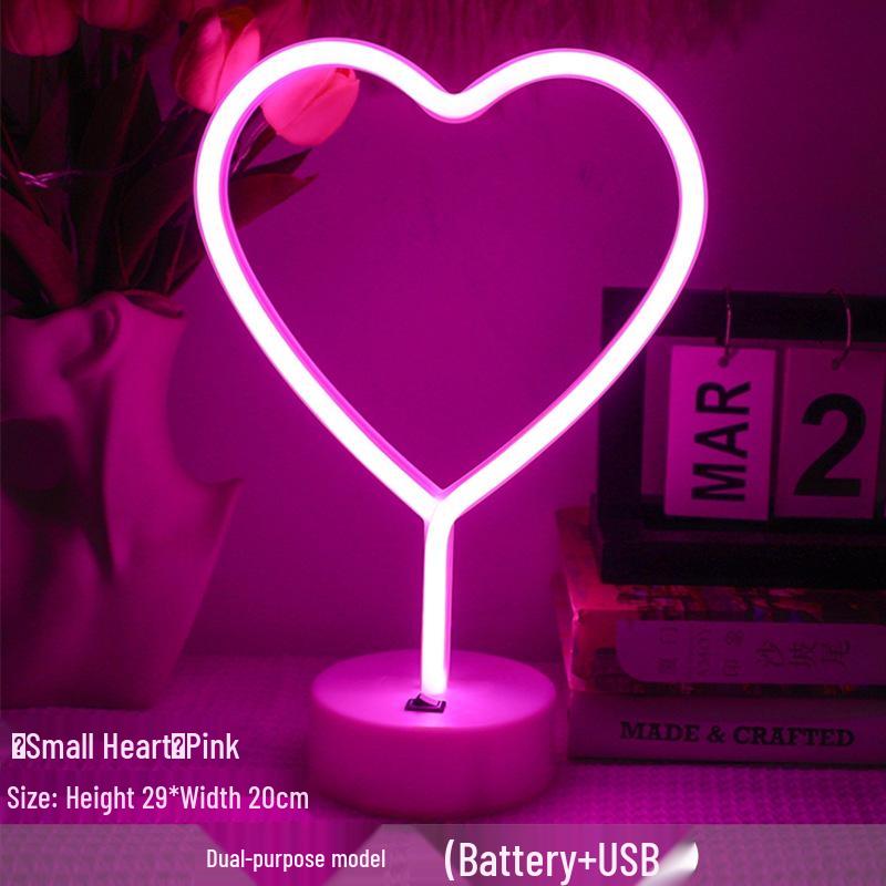 Korean Style Flamingo LED Neon Night Light - Decorative Christmas Fairy Accent with Round Base