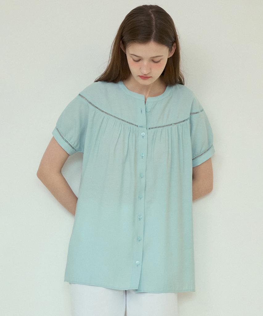 Aueonoseuteljia Boho Lace Mini Blouse_Ash Blue(O25-Bl03)