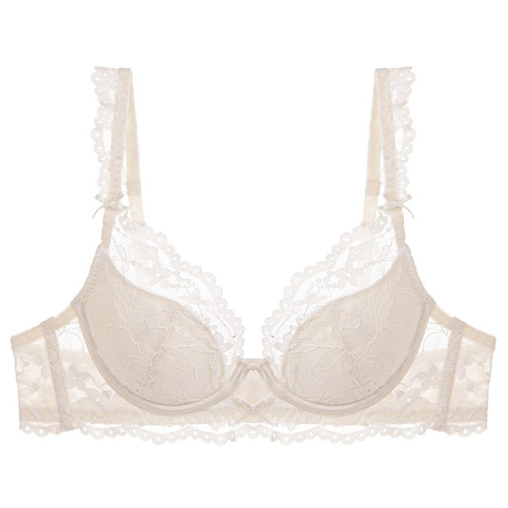 

French seamless gathering thin lifting anti-sagging collection sub-breasts pure lace text 32/70AB абрикосовый