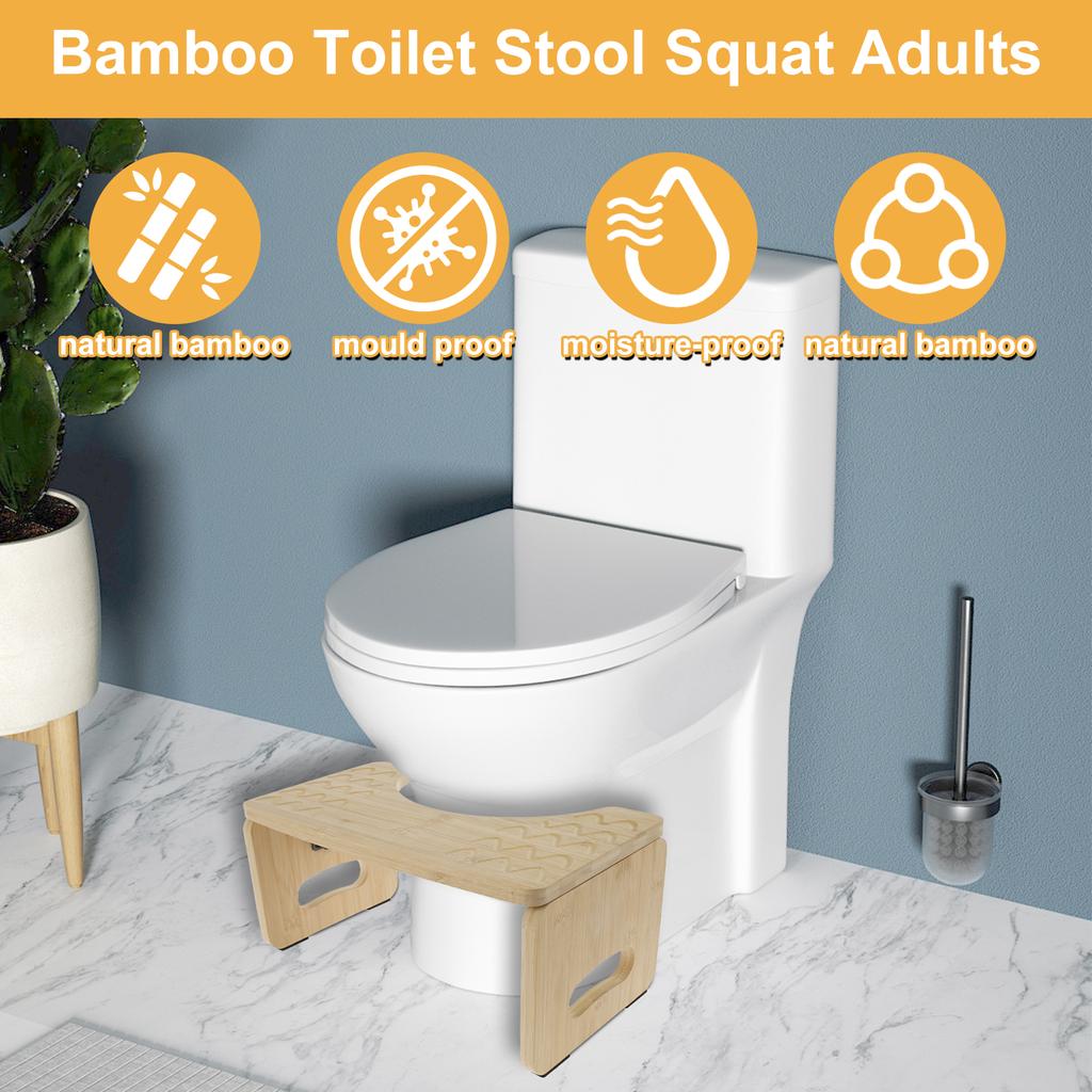 Toilet Footstool Bamboo Foldable Nonslip Bathroom Squat Stool Poop Potty Washroom Squatting Leg Raiser