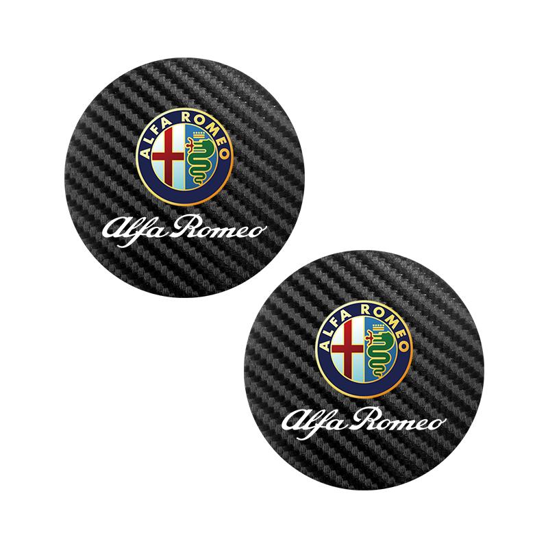 

For Alfa Romeo 2026 Hot Sticker 2Pcs Leather Coaster Anti-noise Water Cup Pad Cushion For Alfa Romeo Giulia Stelvio Giulietta 15