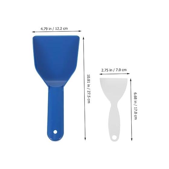 4 Pieces Plastic Refrigerator Ice Scoop Ice Scraper Cleaning Scoop Multipurpose Defrost Tool for Home Freezer Showcase Cleaning Snow Shoveling
