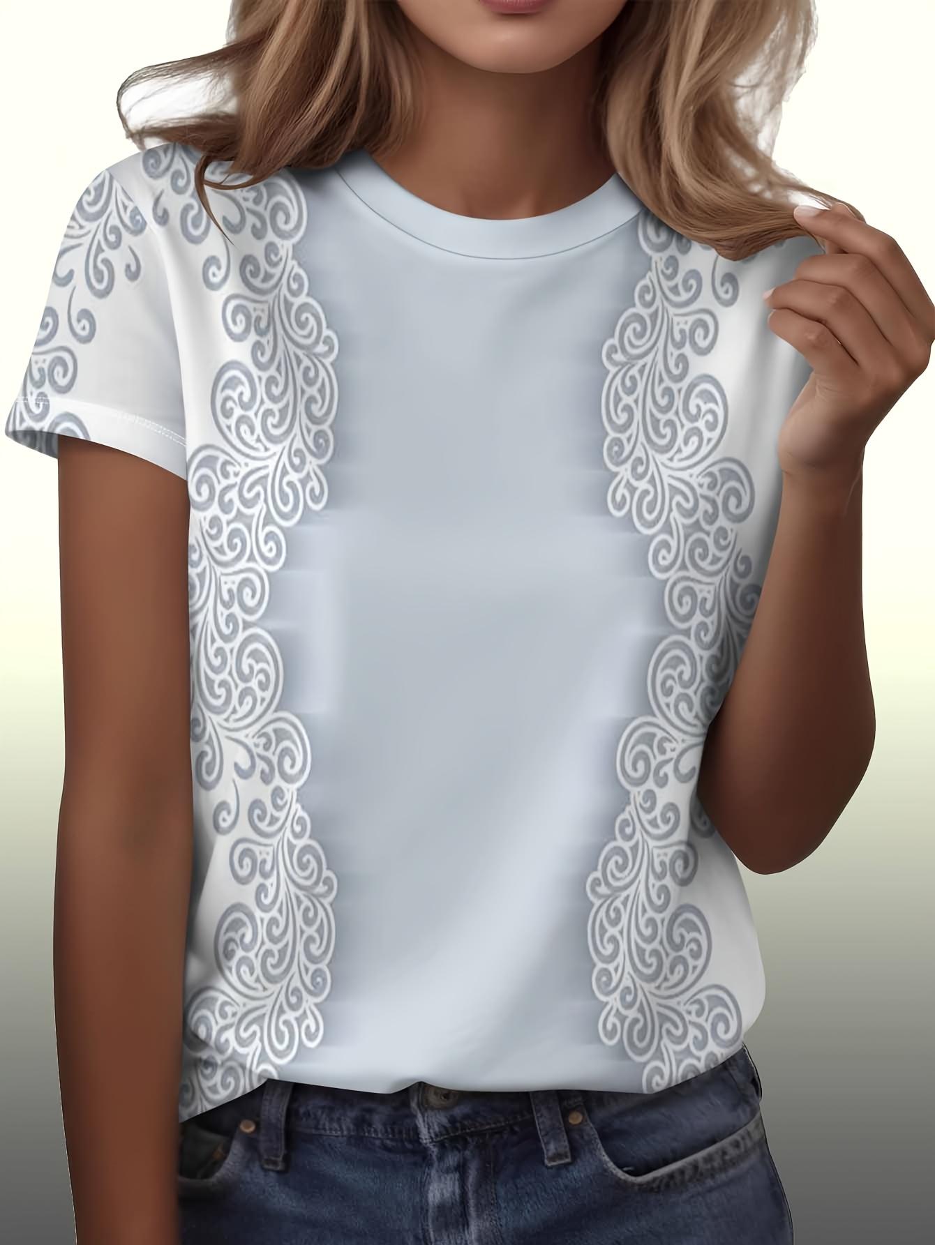 

Short-sleeved Top with Soft-colored Lace Pattern. a Simple yet Elegant Casual Attire Top. a Perfect Gift S дубильная кора