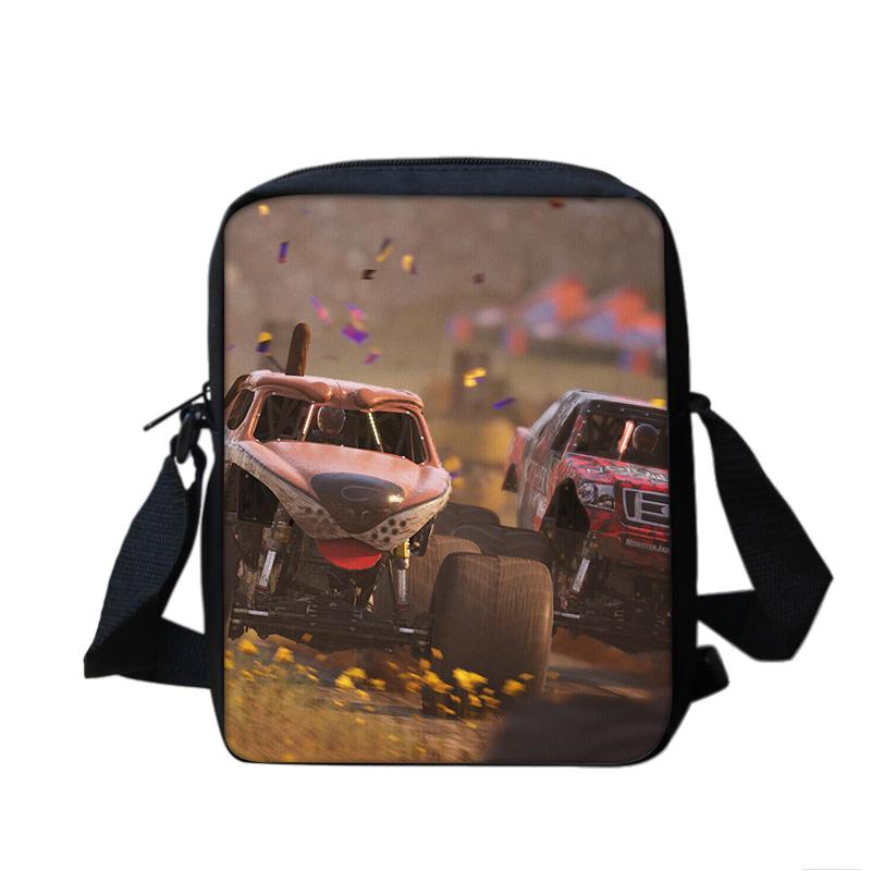 Monster Jam Crossbody Bag Versatile Cartoon Print Best Gift for Male and Female Students, School and Office Workers