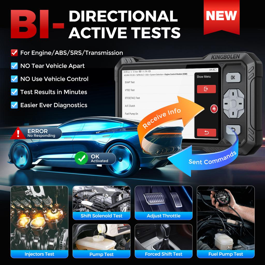 EU-Lager Kingbolen S608 Motor ABS SRS Getriebe Auto Diagnosewerkzeug mit EPB Service Lebenslang Kostenlos