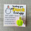 Middle Finger Duck Funny Duck Lucky Charm Gift with Encouraging Card Sending You Big
