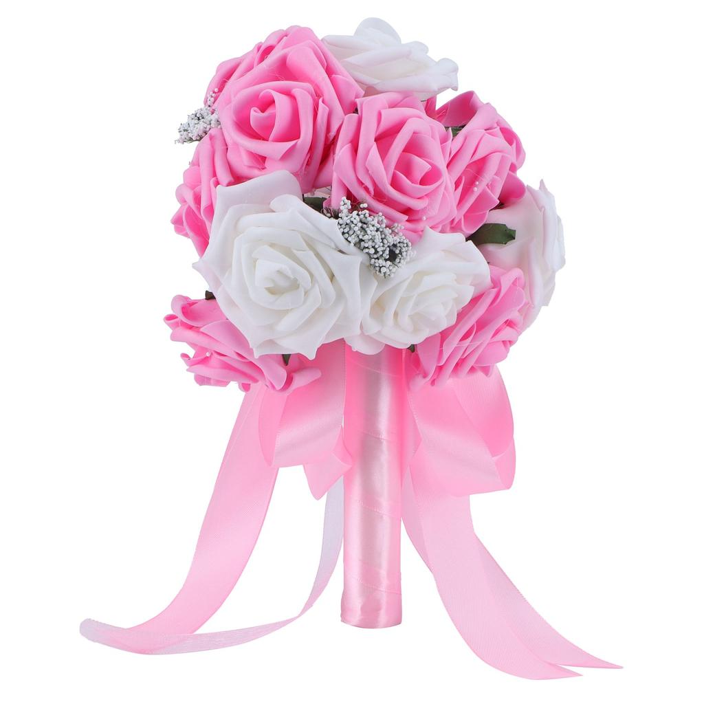 Bridal Bouquet PE Artificial Flowers Bunch for Wedding Stage Office Home Decoration