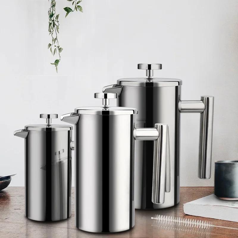 High Quality Double - Wall Insulated 1000ml Coffee Tea Maker Pot French Press Espresso Coffee Machine