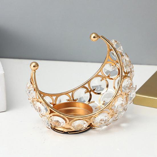 Moon Tealight Candle Holder Metal Moon Shape Candle Stand Desktop Votive Candle Holder for Table Centerpiece Wedding Party Home Decor