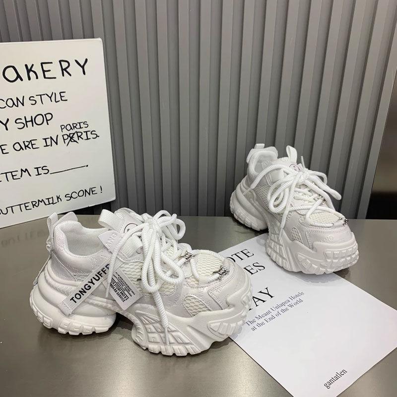 

Korean version of retro slim daddy shoes women s 2025 new breathable mesh letter platform casual sports shoes 38 білий