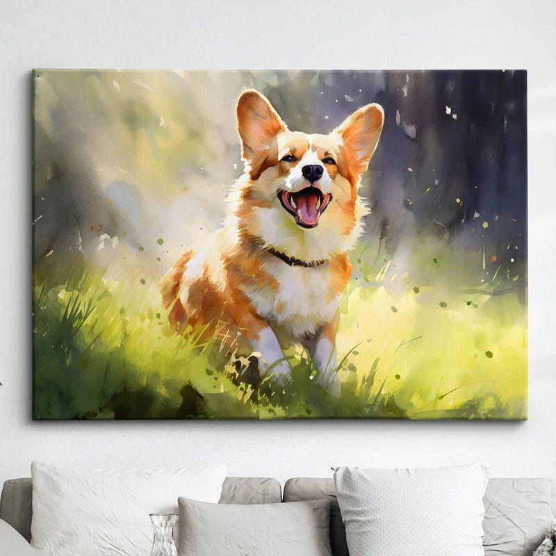 Tapestry of a Pembroke Welsh Corgi dog 75x100 чёрный