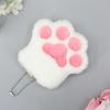 Handmade Plush Cats Paw Keychain Cats Paw Key Rings Backpack Car Charm Pendant