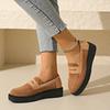 Fall New Slope Heel Shoes Women's Round Head Suede Splicing Thick Sole Anti-slip Wear-resistant Low-top Shoes