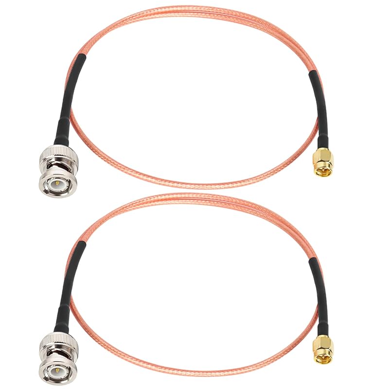 SMA Male to BNC Male Cable 1ft,2 Pack SMA to BNC Cable RG316 SMA BNC Adapter Cable for RF Applications/Antennas/Wireless LAN Devices/Wi-Fi Radios