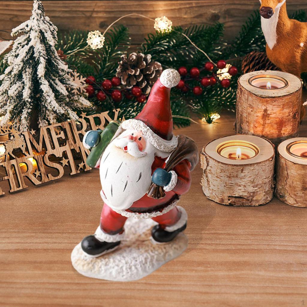 Entzückende Weihnachtsfigur, Sammler-Winterskulptur, Kleine Schreibtischdekoration aus Kunstharz, Ideal