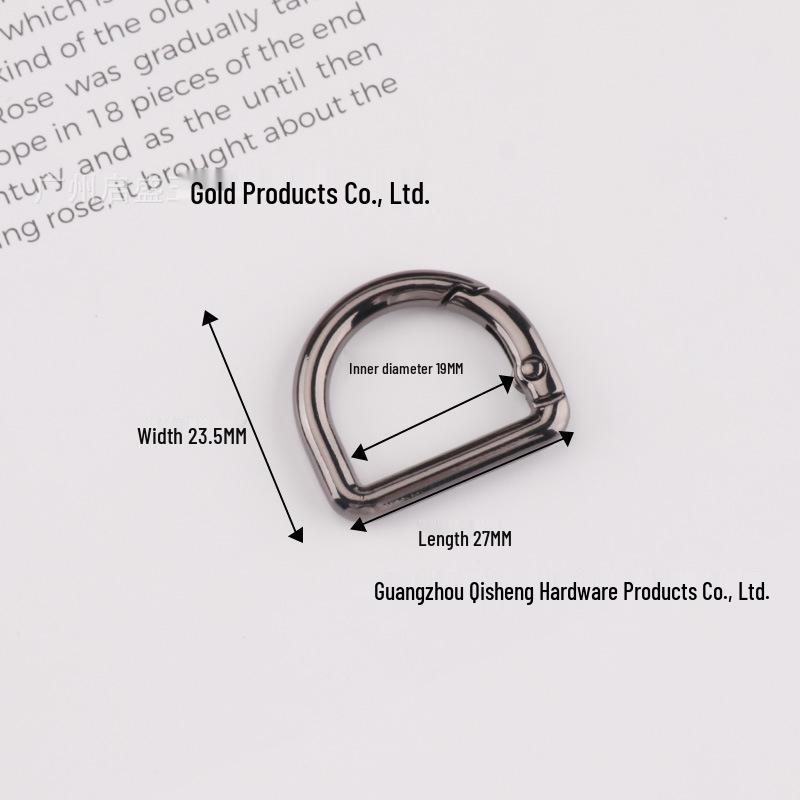 In-Stock: High-Grade D-Shaped Spring Ring Buckle for DIY Bag Handles & Straps
