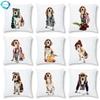 45X45Cm Dog Peach Skin Hug Pillowcase Custom Bedroom Car Sofa Cushion Pillowcase Cushion Cover