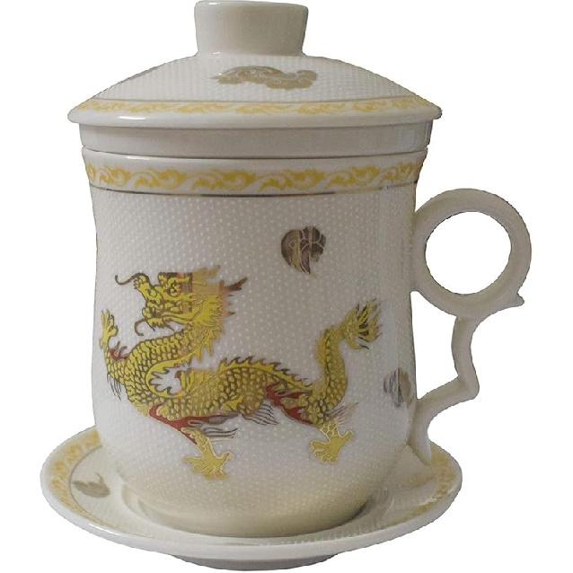 

Удобная дорожная офисная система заваривания рассыпного чая - Китайский фарфоровый чайный набор Цзиндэчжэнь сине-белый с ситечком, 4 предмета с крышкой для чайной чашки и белый