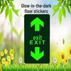 Safety Exit PVC Luminous Floor Sticker - Caution Slippery Steps & Fire Sign