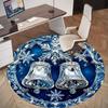 1PC Bells Snowflakes Office Round Area Rug, Under Office Chairs Bedroom Living Room Home Decor,Carpet for Office, -1110179