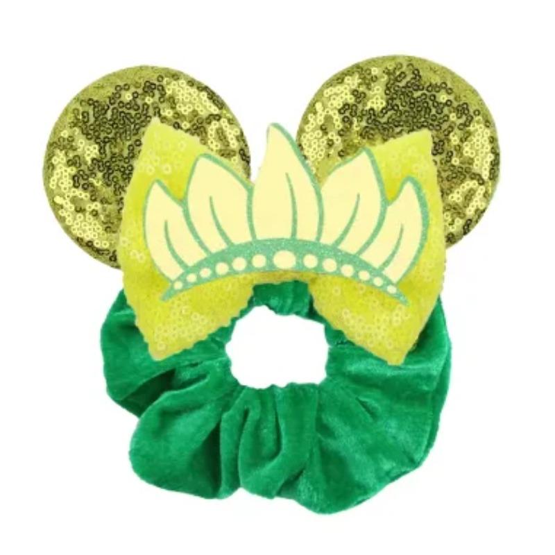 Vánoční Disney Roztomilé Uši Elastické Sametové Čelenky Pro Dívky Flitry 4" Mašle Čelenka Ženy Festivalový Výlet DIY Vlasové Doplňky