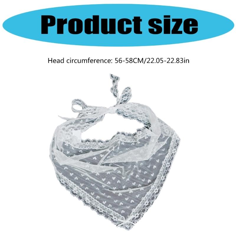 Stylish Lace Headwrap Triangular Hair Scarf Elegant Bandanas Headscarf for Women Music Festival Photo Head Accessories