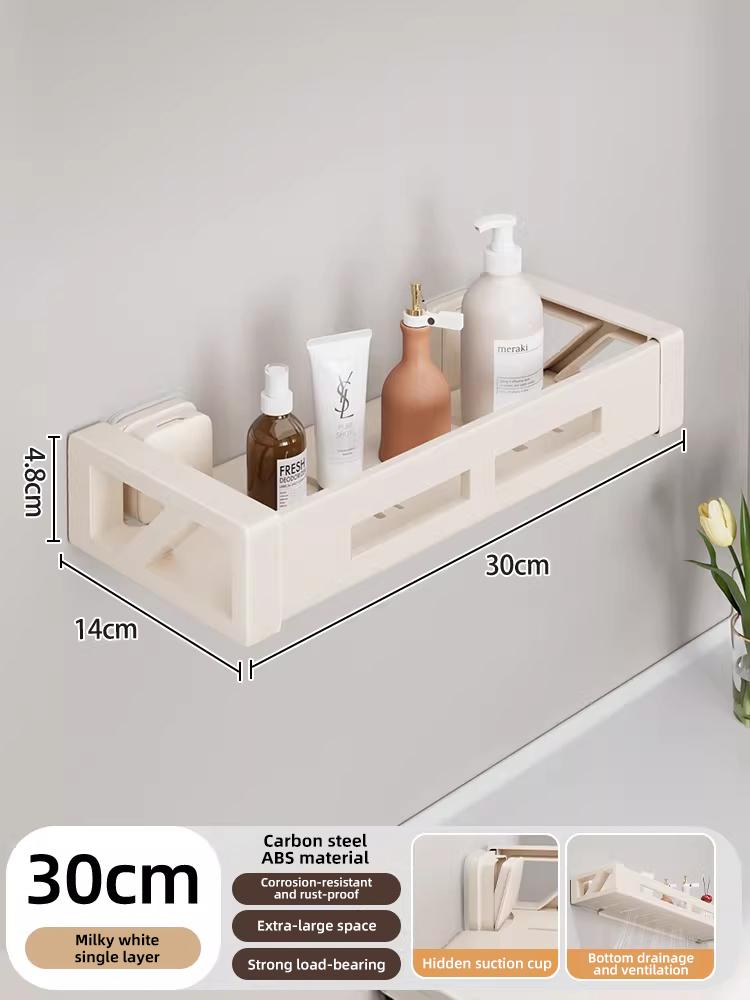 Suction Cup Storage Rack for Bathroom, Toilet Wall-Mounted Shelf for Washbasin, Handwashing, and Storage