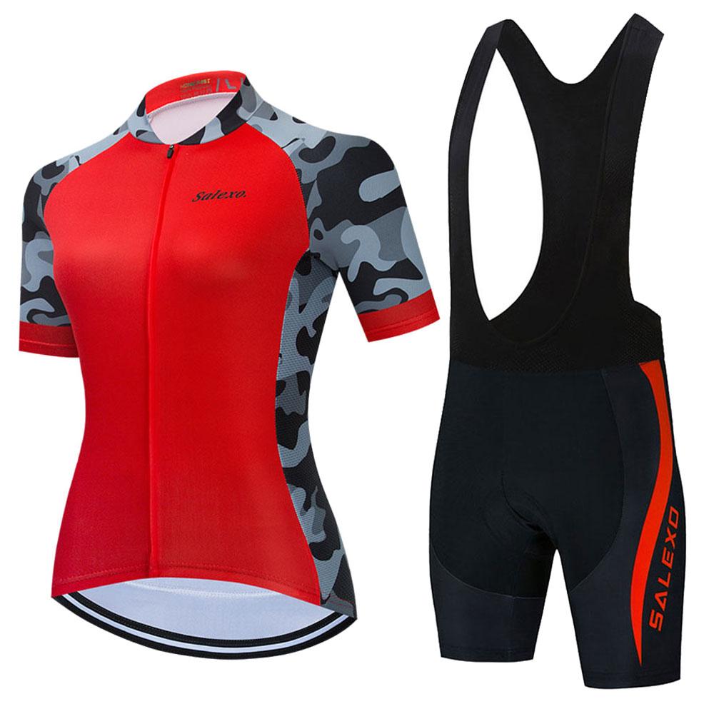 Women Sleeve Set Summer Maillot 19D Bib Shorts Bicycle Clothes Sportwear MTB Cycling Clothing 2026 Summer Breathable Cycling Suit Set