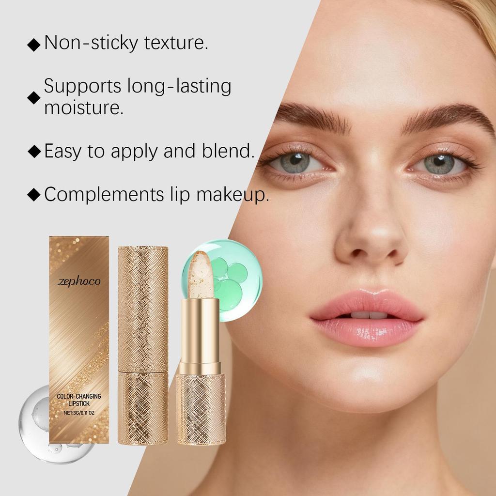 Zephoco Color-Changing Moisturizing Lipstick - Silky Texture, Natural Finish, Hydrating Lip Care