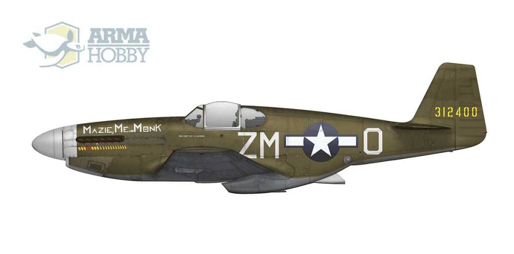 Arma Hobby 1/72 Scale Free French Air Force F-6C Mustang Expert Set Plastic Model Kit ADL70040 (Molded Color)