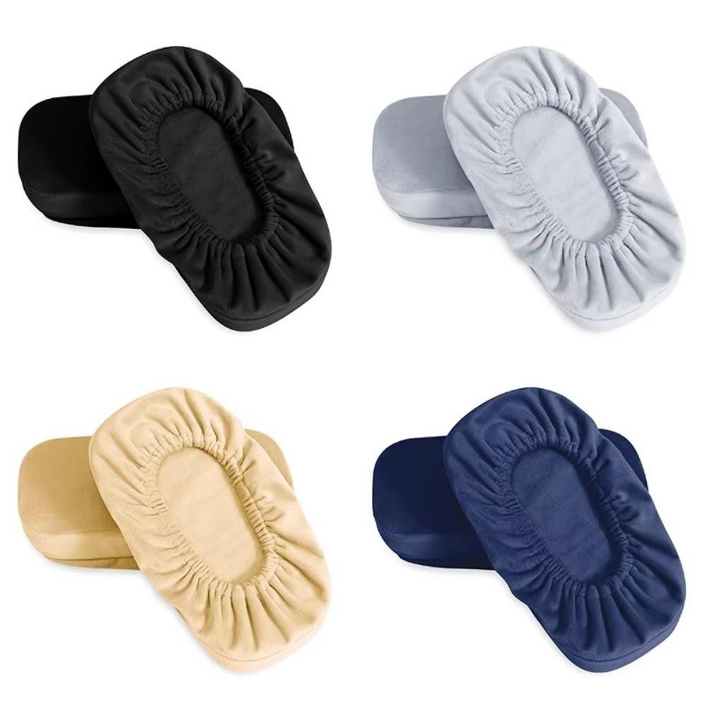 2pcs Sponge Velvet Arm Cover Heighten Chair Slipcover Elastic Armrest Covers  Office Computer Chair